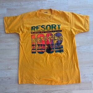Vintage 1992 California Resort Tshirt XL? Paul Kasso Graphics Palm Trees Yellow